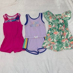 Set of 3 Girls Rompers, Size 4/5